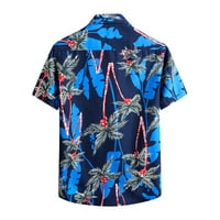 Muška pamučna majica za pamučnu lanu ljetni Havaji Vrhunska veličina rever od ispisanog poklopca modna