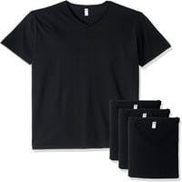 Voće muških laganih pamučnih majica s kratkim rukavima V-izrez, crna, 2xl - pakovanje