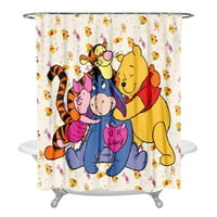 Winnie Bear Tropical tuš za zavjese, poliesterska tkanina za zavjese za tuširanje sa plastičnim kukama