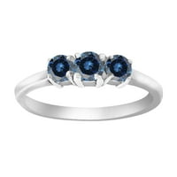 Mauli dragulji za angažman prstenje za žene 0. Carat plavi dijamantni lagani prsten 4-prong 10k bijelo