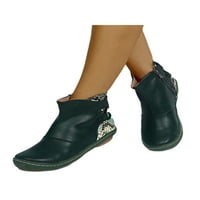 Welliuma ženske cipele sa gležnjače bočne zipske čizme Okrugli prsti kožni čizmi hodanje kratki boli