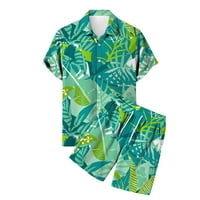 Muška košulja Muška košulja Havajska kratka rukava + kratke hlače postavljene plaže, unise casual odijelo