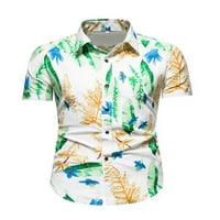 Niuer Men Modni gumb dolje majica Muški casual vrhovi Cvjetni ispis Svakodnevno nošenje havajske majice