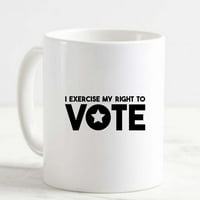 Šalica za kafu Vježbam svoje pravo na glasanje zvijezde politike Sloboda Glasanje Bijele čaše smiješnih