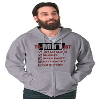 Smiješan pesimist za listu lijenog zip up hoodie muške ženske brine za žene X