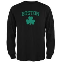 Dan svetog Patrika - Boston Shamrock Crna majica sa dugim rukavima - Srednja