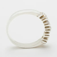 British napravio 9k bijeli zlatni kultivirani biser i kubični cirkonijski ženski vječni prsten - Opcije