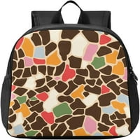 Dječji ruksaci Girafe kože Smeđe mrlje Geometrijske djevojke Dječačke torbe za predškolske elementarne