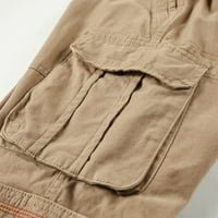 Muške planinarske kratke hlače Atletic Fit Solid Boja Brzi suhi mulit-džepovi patentni pantni gumb Skraćene
