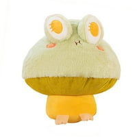 Reheyre Frog plišane igračke, slatka žaba sa crvenim kapu sa gljivama punjenim životinjama, kawaii-plige