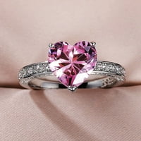 Toyella Ženski dijamantni zircon prsten u obliku srca bijele veličine 8