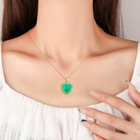 LCE Cvjetni ljubavni ogrlica modna nehrđajuća čelika lanac ogrlica ženski cirkon pukotina na ledu zelenog