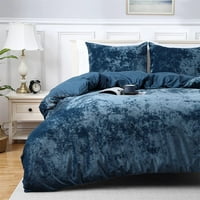 Velvet Duvet poklopac sa jastukom, luksuzno mekana posteljina posteljina od flanela sa zatvaračem sa