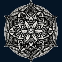 Pečat Solomona svete geometrije Mandala solidna mornarsko plava grafička dukserica CREW - Dizajn ljudi