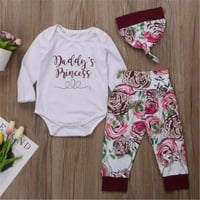 Novorođena dječja djevojaka za djecu s odjećom za ispisu rubne vrhove + cvjetne hlače gamaše princeza