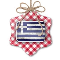 Ornament tiskan jednostrana zastava na drvu Grčka Božić Neonblond