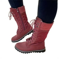 Ženski patentni patentni patentni čizme dame dame zimske tople ravne cipele