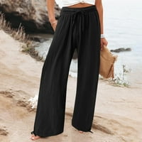 Plus veličine široke pantalone za noge za žene Ljetni casual labavi lounge pant hlače hlače hlače hlače