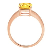 1.0ct Asscher Cut Yellow Prirodni citrinski 14K ružičasto zlatni godišnjica ružičastog prstena veličine