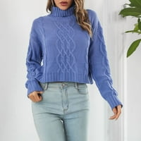 Viikei Womens Dukseri Cardigan džemperi za žene Plus veličine modne žene casual pune boje džemper s