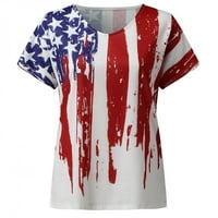 Ženska bluza Žene Tie-Dye Dan neovisnosti Modni ispisani šareni bluza s kratkim rukavima