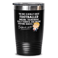 Funny Trumpov poklon za fudbaler prezentiranje tumbler za rad porodica saradnica - 20oz nehrđajući čelik