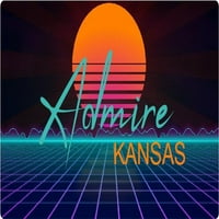 Divite se Kansas vinilnom dekalu Stiker Retro Neon Design