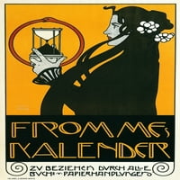 Art Nouveau žena drži satnu čahuru. Koloman Moser je bio austrijski umjetnik koji je u dvadesetog stoljeća