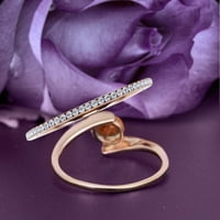 Solitaire 1. Carat Round Cut Morgatite Jedinstveni zaručnički prsten, jedan odgovarajući venčani prsten