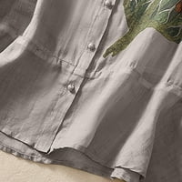 TKLpehg ženski ljetni vrhovi kratkih rukava majica opuštena atletska tunika pamučna posteljina košulje