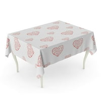 Crveni apstraktni zamršen srčani uzorak izvučen grafički ljubavni romantični stol za stol za valentinovo