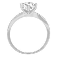 1. CT sjajan okrugli rez originalni kultivirani dijamant VS1-VS J-K 14K bijelo zlato obećanje vjenčanja