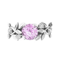 Heiheiup prozirni cvjetni dijamantni ženski prstenovi srebrni vinovi cvijet poklon vjenčani list prstenovi