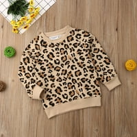 Qinghua Toddler Baby Girls Boys Leopard Duksera Duge duge rukave Duks košulja Bluza FINS Jesen Zimska
