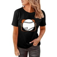 Ženska bejzbol srca Majica slatka grafička ženska bejzbol srca Torbe Odjeća s dugim rukavima Ležerna