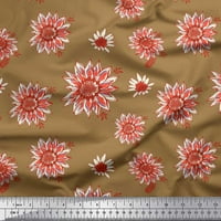 Soimoi Japan Crepe Satin tkaninski suncokret cvjetni otisak šivaći tkaninski dvorište široko