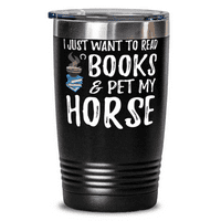 Konjski ljubavnik Avid Reader Reader 20oz Tumbler Travel Mug Funny Horse Mom Poklon