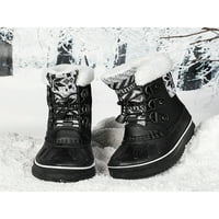 Harsuny Kids Pješačke plišane zimske cipele prozračne krug nožnih nožnih patka čizme crne 2,5y