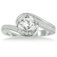 Ženska AGS certificirana Carat TW Diamond zaručnički prsten u 14k bijelo zlato