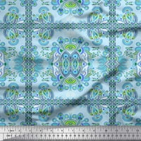 Soimoi Poly Georgette Tkanina ček, cvjetni i paisley patchwork ispis tkanina sa širokim dvorištem