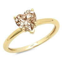 2.0ct srčani šampanjac simulirani dijamant 14k žuti zlatni godišnjički angažman rublje veličine 11