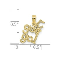 10k zlatni čvrsti polirani golf gal charm privjesak ogrlica nakit pokloni za žene -. Grama
