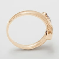 Britanska napravljena 14k Rose Gold Prirodno ružičasti turmalinski ženski prsten za opseg - Veličine