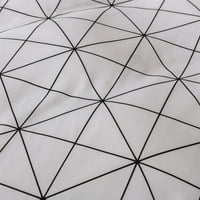 Poklopac KINGBOHO DUVET, Crni geometrijski uzorak ispisano na belog boemskog kompforterskog posteljine