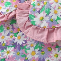 Rewenti Toddler Kids Baby Girls Ljetna cvjetna haljina za printu + torba Dvodijelna odijela Princess
