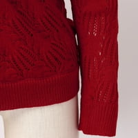 Xinqinghao Žene Turtleneck Chuny džemper vrhovi pleteni dugi rukav rebrani preveliki vrhovi ljubičasta
