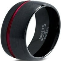 TULBSTEN Vjenčani prsten za muškarce Žene Crvena crna kupola četkano polirano životno garancija
