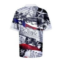 Zakon sada! HIMIWAY Patriotic Tees Muška modna rever sa zip opuštenom casual košuljom tiskana gornja