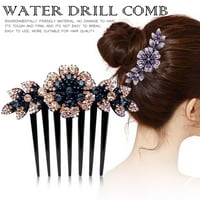 Zahtjev za kosu za žene za žene Rhinestone dvostruki cvijet za kosu, fleksibilni izdržljivi biseri Dizajn