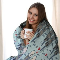 -Dake bacajte prekrivene morske vitles mekano mikrofiber lagano ugodno tople deke za kauč za spavaću